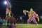 Chhau Dance, Indian tribal martial dance at night in village