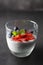 Chia seed pudding with berries. Healthy breakfast