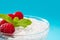Chia yogurt with raspberries