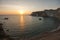 Chiaia di Luna beach at the sunset. Ponza island, Italy