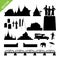 Chiang Mai symbol and landmark silhouettes vector