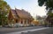 Chiang Rai Province, Thailand - February 18, 2019: Wat Phrathat Doi Tung with two golden stupas at the top of Doi Tung Mountain.