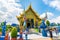 CHIANG RAI, THAILAND - 6.11.2019: The blue temple Wat Rong Suea Ten in Chiang Rai city. Tourist are visiting old majestic temple