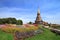 Chiangmai famous place the beautiful Pagoda on the top of Inthanon mountain under blue sky, Chiang Mai, Thailand