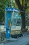CHIANGMAI,THAILAND-APRIL 30,2019 : Old Public telephones at side walk but no customers use the service because people tend to use