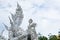 Chiangrai, Thailand - September 01, 2018: Wat Rong Khun White Temple is one of most favorite landmarks tourists visit in Thailan