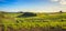 Chianti vineyards and panorama at sunset. Vinci, Tuscany, Italy