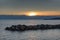 Chiavari - promenade at sunset - Portofino view - Liguria - Italy