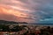 Chiavari - rainbow at sunset - Liguria - Italy