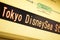 CHIBA, JAPAN: Tokyo Disneysea Station LED label display in Tokyo Disney Resort Monorail Line, Urayasu, Chiba, Japan