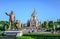 CHIBA, JAPAN: Walt Disney statue with view of Cinderella Castle in the background, Tokyo Disneyland