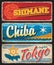 Chiba, Tokyo and Shimane Japan territory tin signs