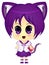 Chibi Anime Cartoon Cat Girl in School Uniform