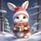 Chibi Bunny\'s Winter Surprise: Festive Joy