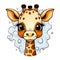 Chibi giraffe tshirt design graphic. Cute kawaii style