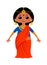 Chibi style girl in Indian traditional clothes