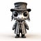 Chibi Zebra Vinyl Toy With Plague Doctor Mask