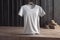 Chic and Classic, 3D Empty White T-Shirt Mockup with Timeless Style,3d render