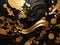 Chic Contrast: Ebony & Gold Abstract Elegance