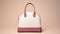 Chic Curve Handbag - White With Pink Handles