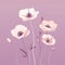 Chic Illustration Of White Poppy Flowers On Purple Background