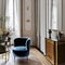 Chic Parisian Apartment: A sophisticated apartment with ornate moldings, velvet upholstery, and a wrought-iron balcony2, Generat