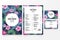 chic restaurant menu template with floral tropical theme vector illustration