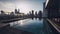 chic rooftop pool with a stunning view of the city skylin one generative AI