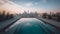 chic rooftop pool with a stunning view of the city skylin two generative AI
