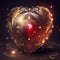 Chic ruby heart with inner glow. Created with Generative AI