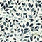 Chic Seamless Leaf Pattern in Trendy Capri and Marlin Blue Shades