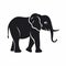 Chic Silhouette Of A Cute Elephant: Bold Stencil Illustration