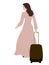 Chic traveler embarks on elegant journey