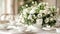 Chic White and Green Wedding Table Decor