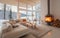 Chic Winter Living Modern Retreat. Generative AI