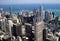 Chicago ariel view with seascape