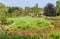 Chicago Botanic Garden, the rose garden area with Rose Petal Fountain, USA