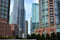 Chicago building\'s color, around Chicago River