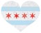 Chicago City Flag Heart Texture vector Illustration