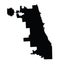 Chicago City map silhouette, vector map. Illinois state city Chicago. United states of America town.