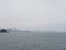 Chicago City Skyline in Fog with Windy