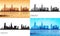 Chicago City Skyline Silhouettes Set