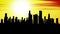 Chicago city skyline sunset, timelapse
