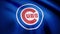 Chicago Cubs flag, american professional baseball team. Baseball Chicago Cubs team logo, seamless loop. Editorial