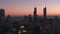 Chicago Downtown skyscraper in the sunset evening time. Aerial view