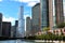 Chicago famous Trump building and other city architectures along Chicago river