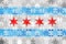 Chicago flag made of puzzle background