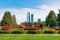 Chicago Grant Park with skyscrapers in background, USA