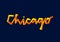 Chicago hand lettering with orange and yelllow colors