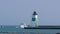 Chicago Harbor Southeast Guidewall Light in lake Michigan